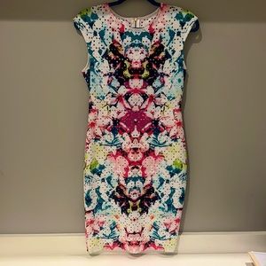 🆕️ Bisou Bisou Off White Floral Laser Cut Dress SIZE: 12